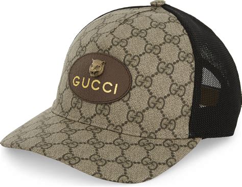 gucci tiger canvas trucker cap.